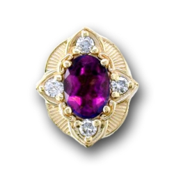 N631 14K AMETHYST & DIAMOND SLIDE 